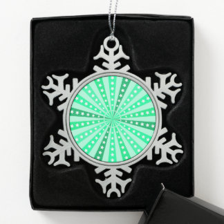 Retro Starburst Background - Green Schneeflocken Zinn-Ornament