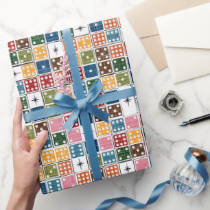 Retro Starburst Domino-Steine Geschenkpapier