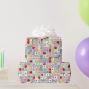 Retro Starburst Domino-Steine Geschenkpapier