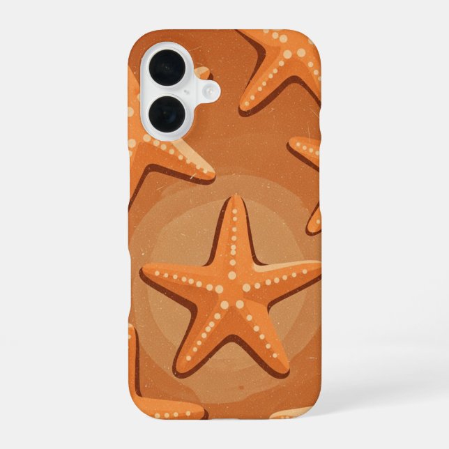 Retro Starfish Pattern iPhone 16 Hülle (Rückseite)