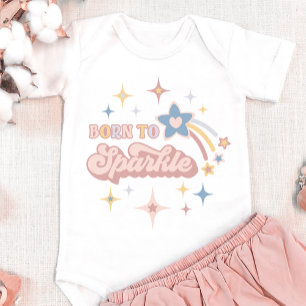 Retro-Stars, die auf farbenbearbeitbare Girls Gebo Baby Strampler