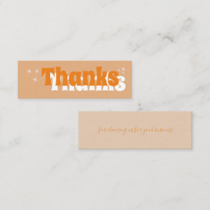 Retro Stars Groovy Orange Danke Business Card Mini Visitenkarte