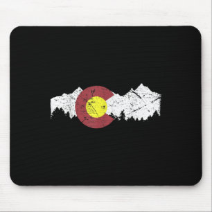 Retro State Flag Colorado Rocky Berge Skifahren Mousepad