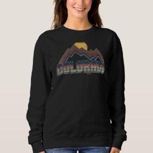 Retro State Flag Colorado Rocky Berge Skifahren Sweatshirt