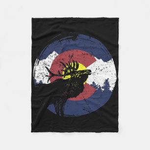 Retro-State-Flagge Colorado Rocky Mountains Skifah Fleecedecke