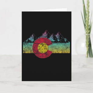 Retro-State-Flagge Colorado Rocky Mountains Skifah Karte