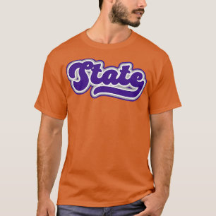 Retro State Script Kansas Lila Stolz T-Shirt