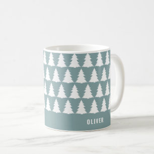 Retro staubige blaue Weihnachten Moderne Minimal e Kaffeetasse