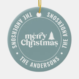 Retro staubige blaue Weihnachten Moderne Minimal e Keramik Ornament