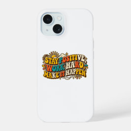Retro Stay Positive iPhone-Hülle iPhone 15 Hülle