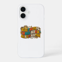 Retro Stay Positive iPhone-Hülle