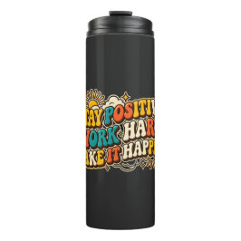 Retro Stay Positive Thermal Tasse