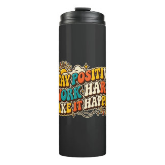 Retro Stay Positive Thermal Tasse
