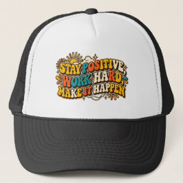 Retro-Stay-Positive-Trucker-Mütze Truckerkappe