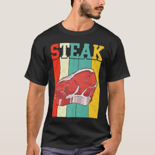 Retro-Steak Rohes Steakfleisch Essen Rindfleisch K T-Shirt
