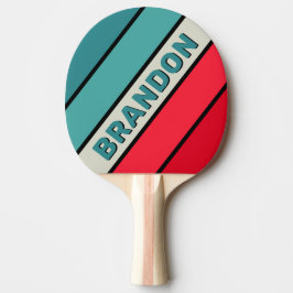 Retro Stealth Rainbow Bold mit Name Streifen Tischtennis Schläger