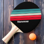 Retro Stealth Rainbow Strichen mit Namen Tischtennis Schläger<br><div class="desc">Der Retro Stealth Rainbow Striping mit Name Ping Pong Paddle bringt einen kühnen Farbenstoß in Ihr Spiel mit seinem lebhaften Regenbogenstreifen-Set gegen ein schlankes Design. Personalisieren Sie es mit Ihrem Namen für eine einzigartige Touch, die sicherstellt, dass Ihr Paddel während jeder Partie herausragt. Dieses Paddel ist perfekt für Spieler geeignet,...</div>