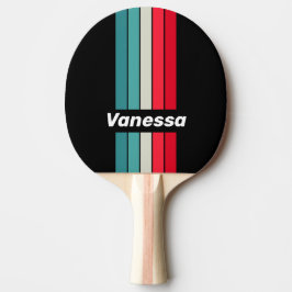 Retro Stealth Regenbogen Anstecker Gestreift mit N Tischtennis Schläger