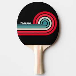 Retro-Stealth-Regenbogen-Curl-Streifen mit Namen Tischtennis Schläger