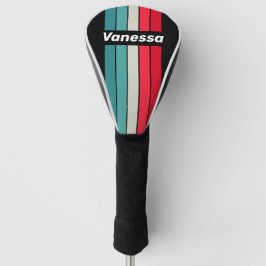Retro-Stealth-Regenbogen-Pin-Gestreift mit Namen Golf Headcover
