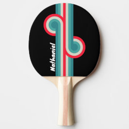 Retro-Stealth-Regenbogen-Schleife mit Namen Tischtennis Schläger