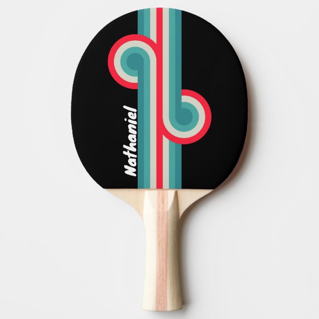 Retro-Stealth-Regenbogen-Schleife mit Namen Tischtennis Schläger (Vorderseite)