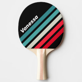Retro-Stealth-Regenbogen-Schrägstreifen mit Namen Tischtennis Schläger