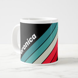 Retro-Stealth-Regenbogenstreifen mit Namen Jumbo-Tasse