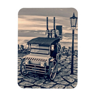 Retro Steam Cab-Taxi Magnet