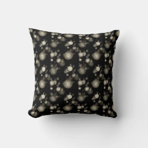 Retro Steampunk Cushion Uhren schwarz Kissen