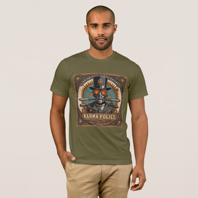 Retro Steampunk Design - Radiohead Karma Police T-Shirt (Vorne ganz)