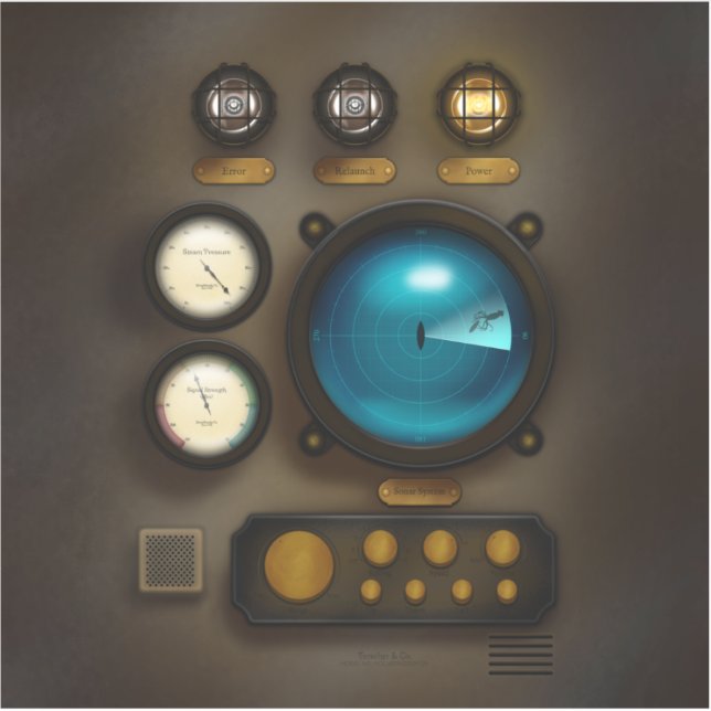 Retro Steampunk Grunge für die antike Kontrolle Aufkleber (Vorderseite)