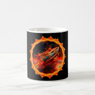 Retro-Steampunk-Mondrakete Kaffeetasse