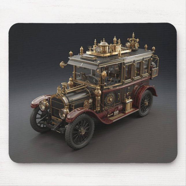 Retro Steampunk Police Cruiser Mousepad (Vorne)