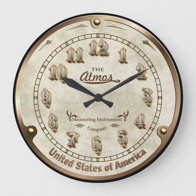 Retro Steampunk-Stilnachbildung Große Wanduhr (Vorderseite)