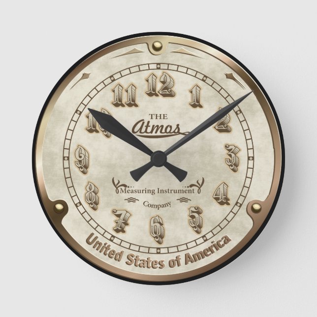 Retro Steampunk-Stilnachbildung Runde Wanduhr (Vorderseite)