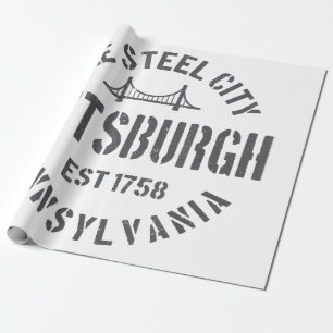 Retro Steel City Pittsburgh Pennsylvania Yinz vint Geschenkpapier