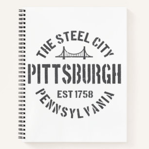 Retro Steel City Pittsburgh Pennsylvania Yinz vint Notizbuch