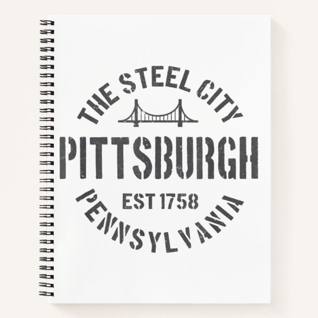 Retro Steel City Pittsburgh Pennsylvania Yinz vint Notizbuch (Vorderseite)