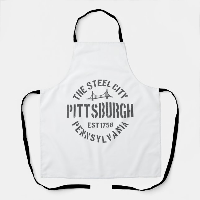 Retro Steel City Pittsburgh Pennsylvania Yinz vint Schürze (Vorderseite)
