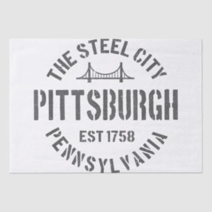 Retro Steel City Pittsburgh Pennsylvania Yinz vint Seidenpapier