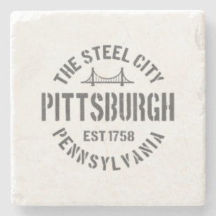 Retro Steel City Pittsburgh Pennsylvania Yinz vint Steinuntersetzer