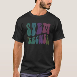 Retro STEM LEHRER Groovy Technology Crew STEM Squ T-Shirt