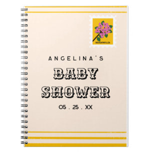 Retro-Stempel-Baby-Shower-Geschenkliste-Notizbuch Notizblock