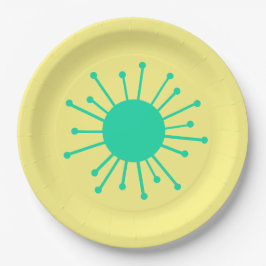 Retro-Sternexplosion des Mitteljahrhunderts Pappteller