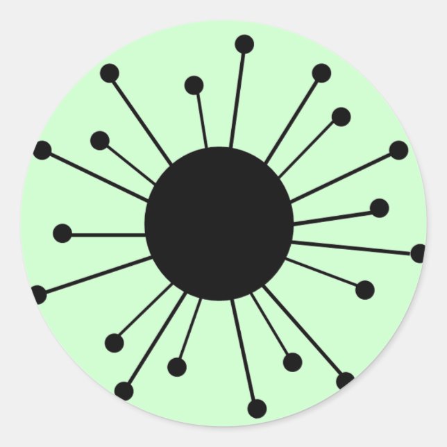 Retro-Sternexplosion des Mitteljahrhunderts Runder Aufkleber (Vorderseite)