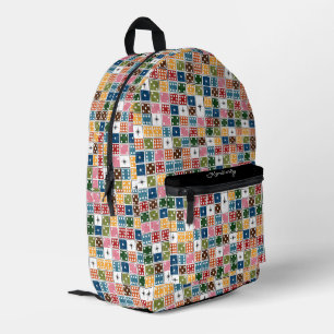 Retro Sternexplosion Dominoes Bedruckter Rucksack