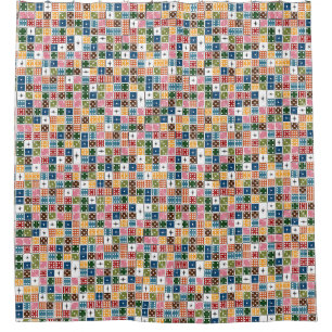 Retro Sternexplosion Dominoes Duschvorhang