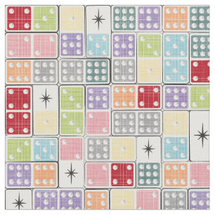 Retro Sternexplosion Dominoes Stoff