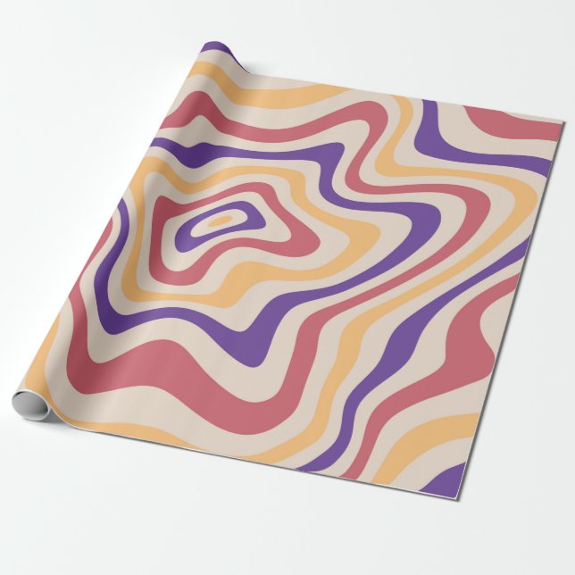 Retro Sternexplosion Sonnenbrust Hintergrundmuster Geschenkpapier (Ungerollt)